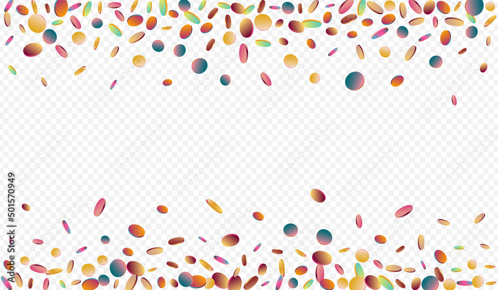 Rainbow Polka Abstract Transparent Background.