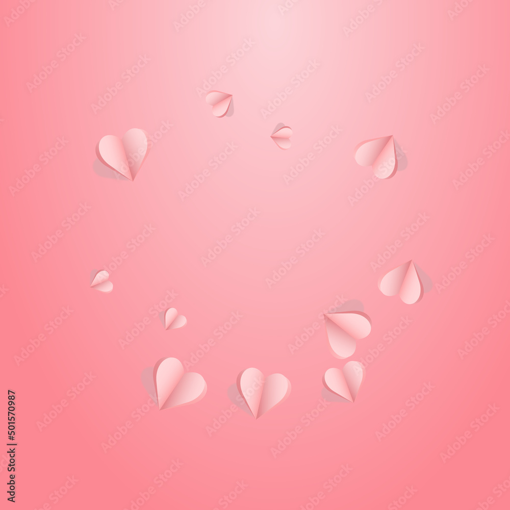 Maroon Color Heart Vector Pink  Backgound.