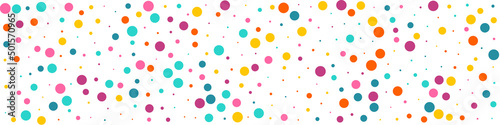 Color Rain Top Vector Panoramic White Background.