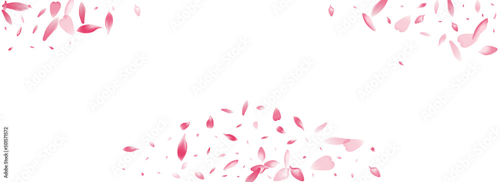 Purple Rose Petal Vector White Background. Pastel