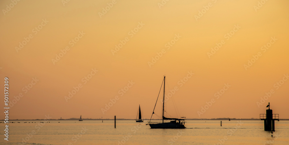 sailboat in the gulf of Trieste, Italy