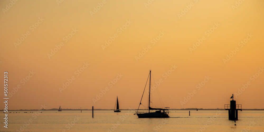 sailboat in the gulf of Trieste, Italy