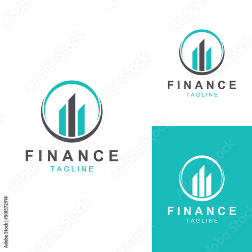 Financial business logo or financial graphic logo.Logo for financial business results data.With icon design vector template illustration.