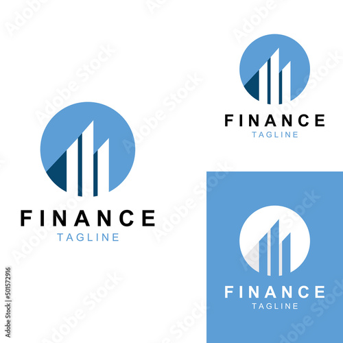 Financial business logo or financial graphic logo.Logo for financial business results data.With icon design vector template illustration.