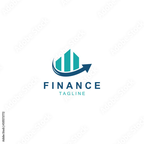 Financial business logo or financial graphic logo.Logo for financial business results data.With icon design vector template illustration.