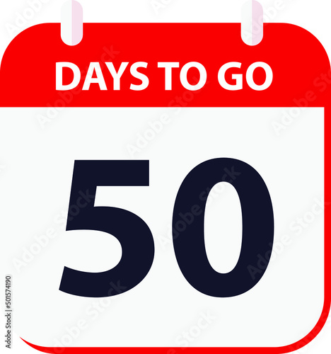 days to go last countdown icon 50 days go vector image.