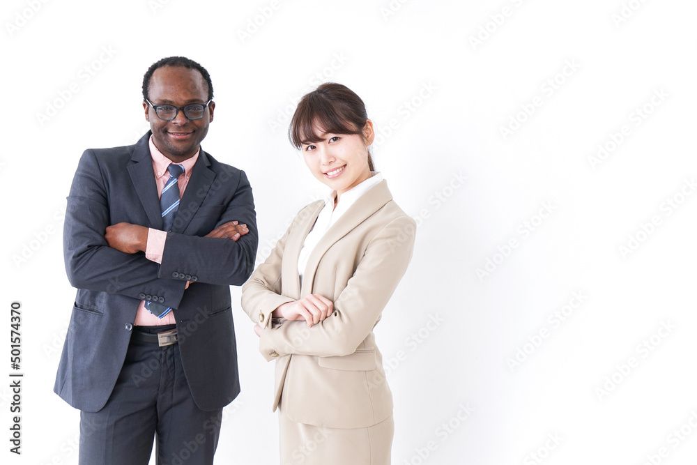 Businesspersons folding their arms Businesspersons folding their arms