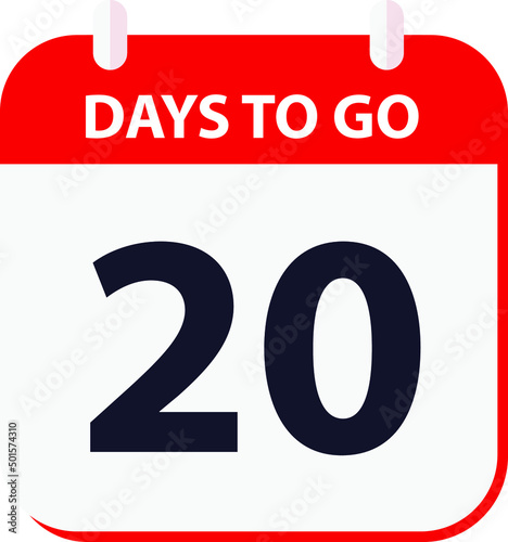 days to go last countdown icon 20 days go vector image.