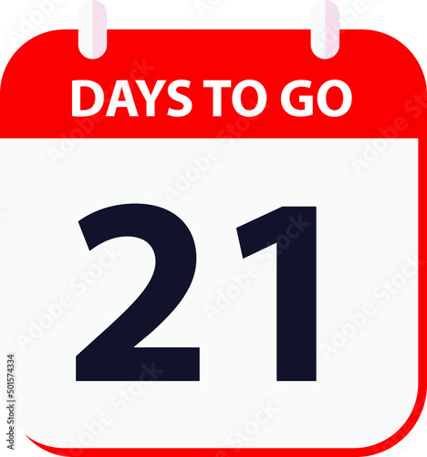 days to go last countdown icon 21 days go vector image.