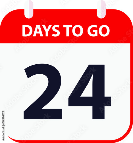 days to go last countdown icon 24 days go vector image.