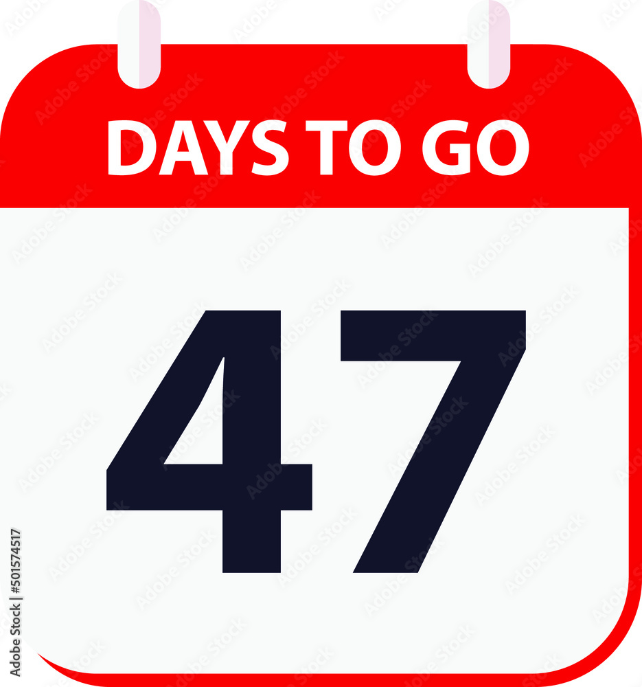 days to go last countdown icon 47 days go vector image.