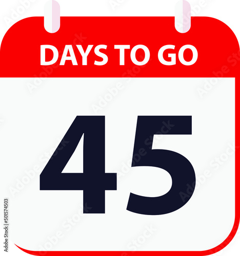 days to go last countdown icon 45 days go vector image.