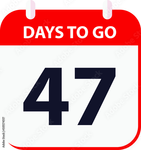 days to go last countdown icon 47 days go vector image.