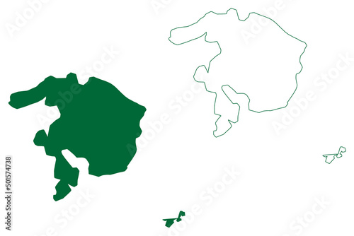 Madeleine island  Republic of Senegal  map vector illustration  scribble sketch Iles de la Madeleine map