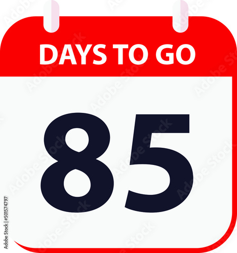 days to go last countdown icon 85 days go vector image.