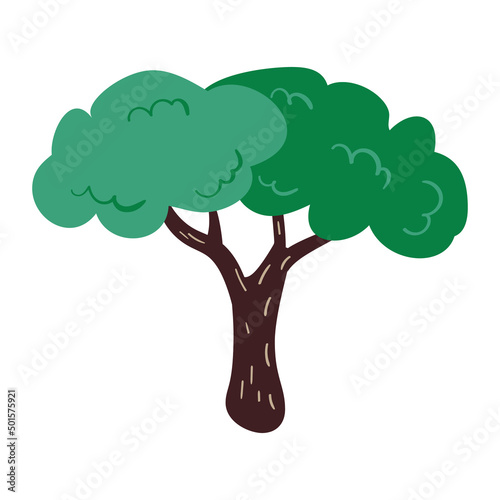 A tree in a naive style. Vector flat illustration