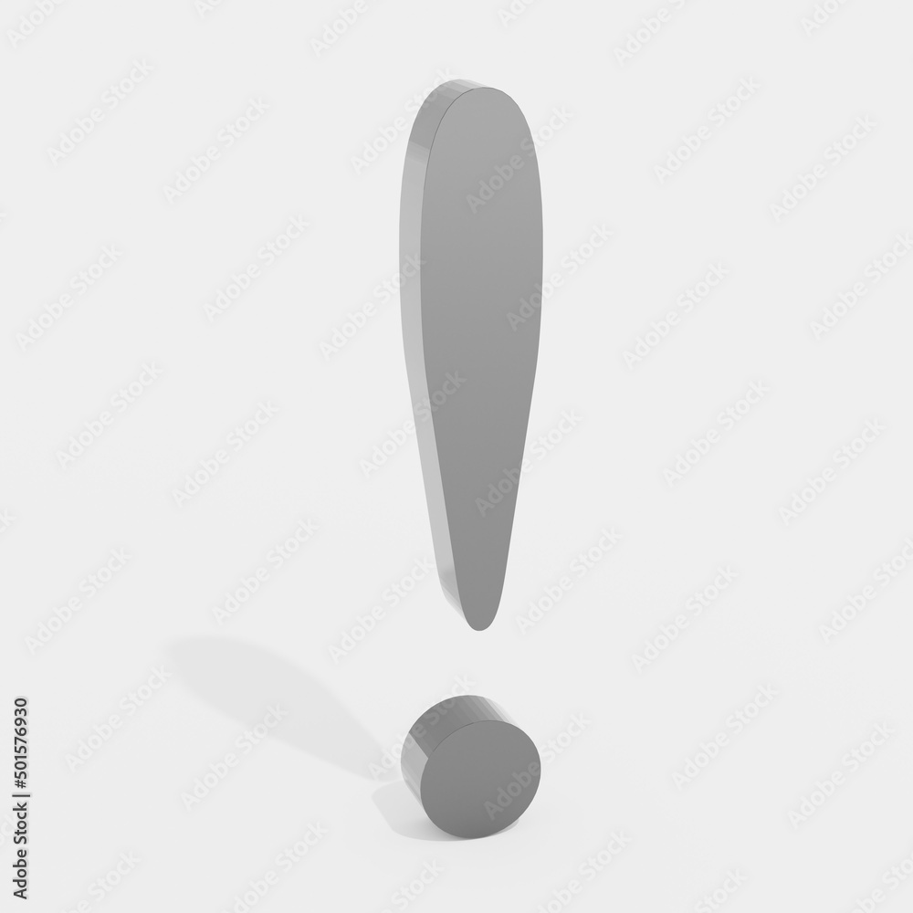 Exclamation Mark Render With Shadow. Exclamation Mark Render With Shadow.