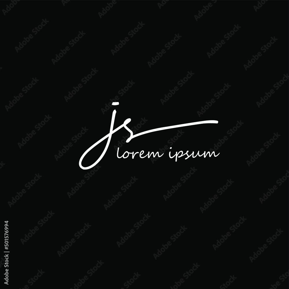 Initial Letter js Logo - Handwritten Signature Logo Initial Letter js Logo - Handwritten Signature Logo