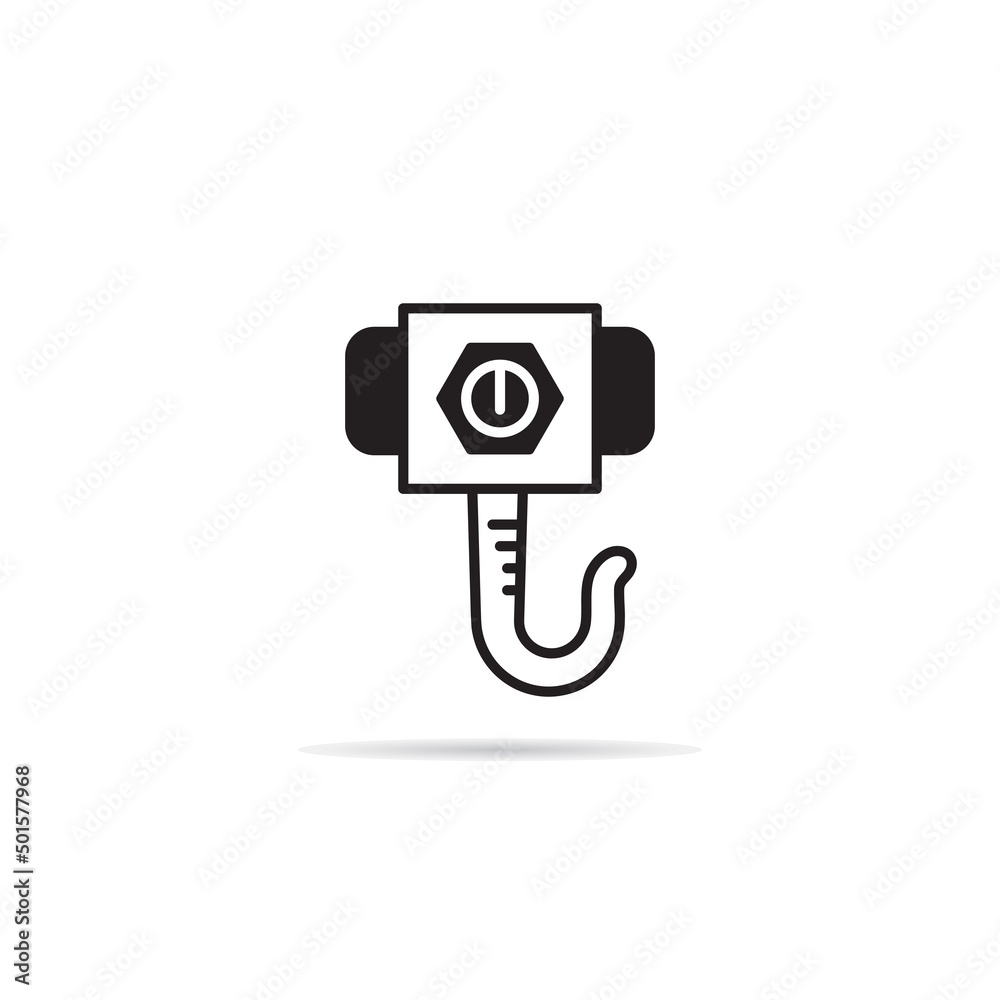 crane hook and pulley icon illustration crane hook and pulley icon illustration