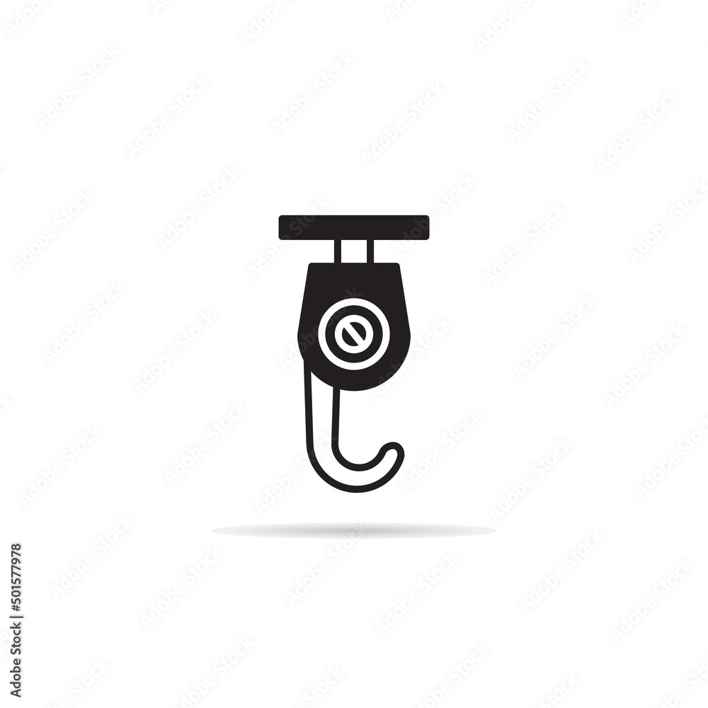 crane hook and pulley icon illustration crane hook and pulley icon illustration