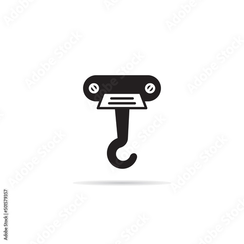 pulley and crane hook icon vector illustration