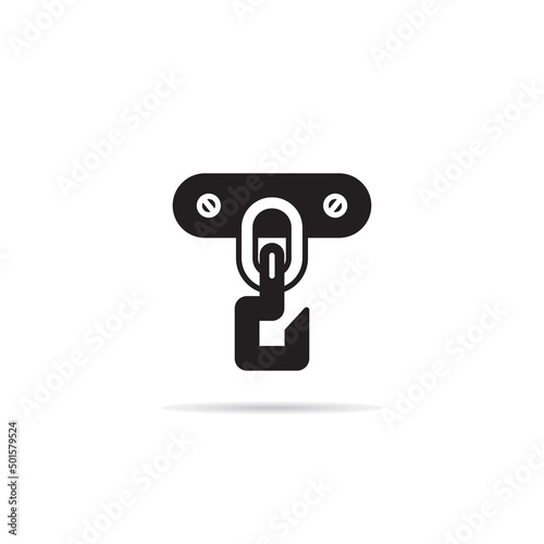 winch and crane hook icon vector illustration