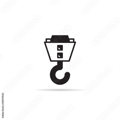 winch and crane hook icon vector illustration