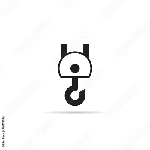 winch and crane hook icon vector illustration