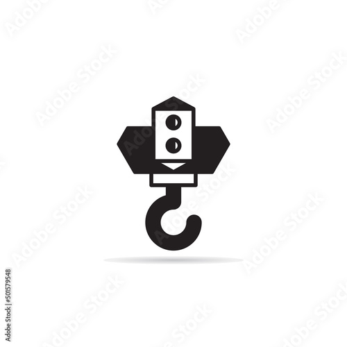 winch and crane hook icon vector illustration