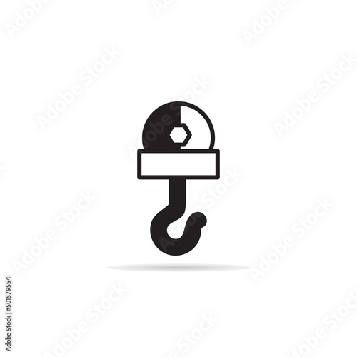 winch and crane hook icon vector illustration