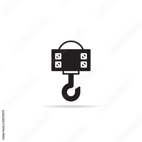 winch and crane hook icon vector illustration