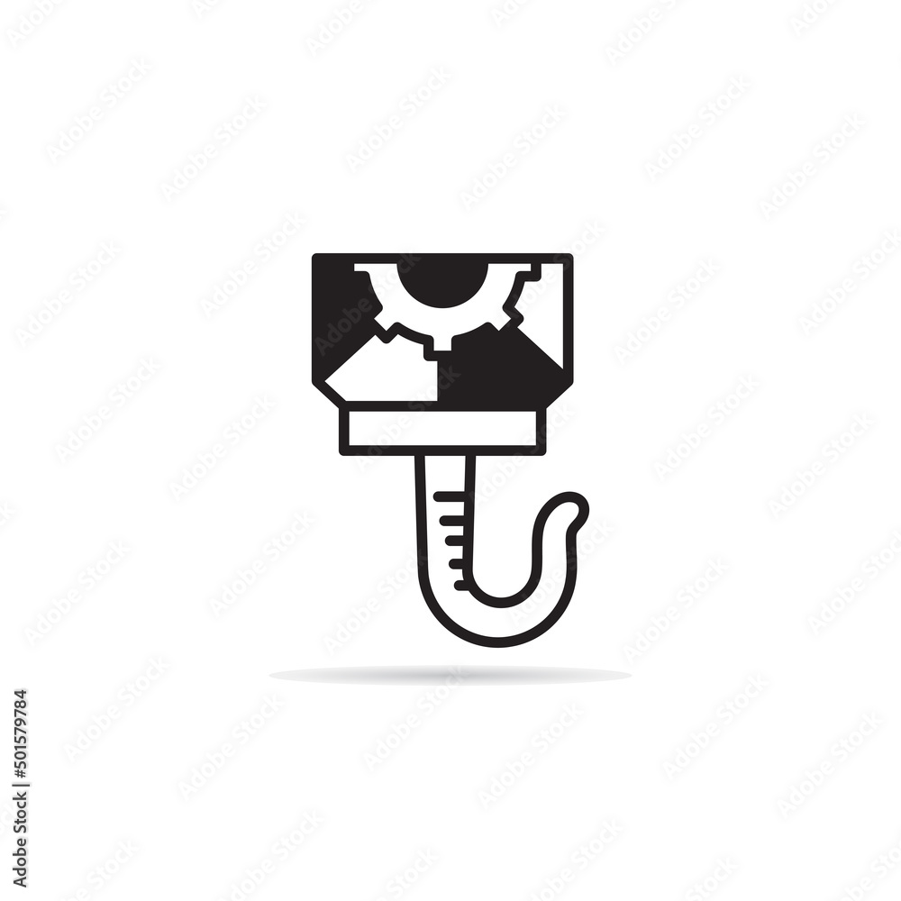 industrial crane hook and hoisting icon