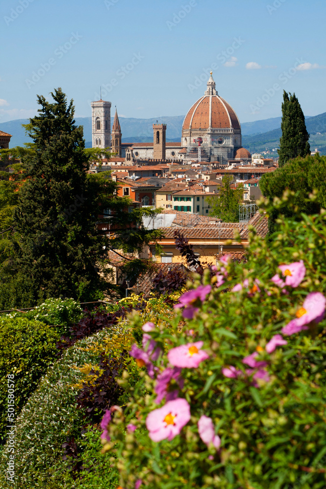 Italia, Toscana, Firenze, veduta della città dal Giardino delle Rose.