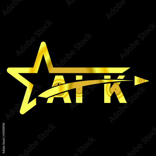 AIK letter logo design. AIK creative  letter logo. simple and modern letter logo. AIK alphabet letter logo for business. Creative corporate identity and lettering. vector modern logo  photo