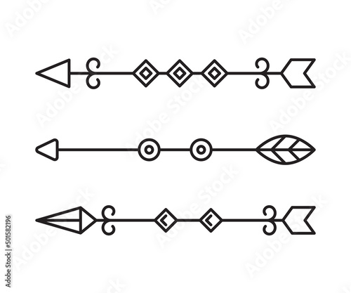 tribal arrows separator vector illustration