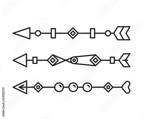 arrows weapon line vector illustration