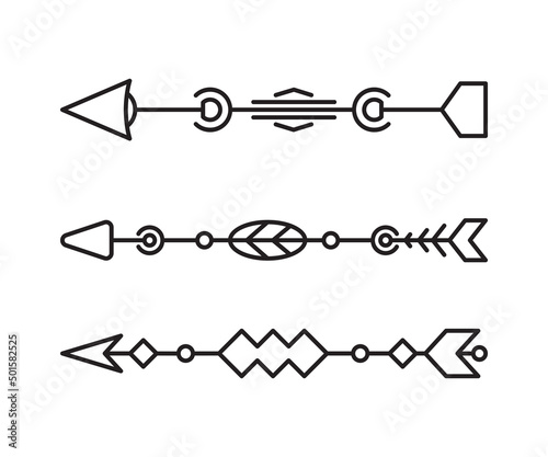arrows weapon line vector illustration