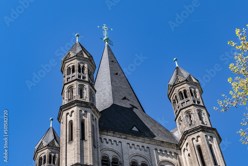 The Great Saint Martin Church (Gross Sankt Martin) foundations (circa 960 AD) rest on remnants of a Roman chapel. The church was later transformed into a Benedictine monastery. Cologne, Germany. photo