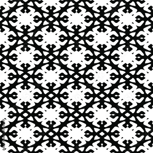  Vector monochrome pattern, Abstract texture for fabric print, card, table cloth, furniture, banner, cover, invitation, decoration, wrapping.seamless repeating pattern.Black and white color.