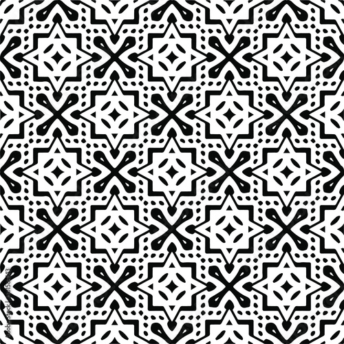 Vector monochrome pattern, Abstract texture for fabric print, card, table cloth, furniture, banner, cover, invitation, decoration, wrapping.seamless repeating pattern.Black and white color.