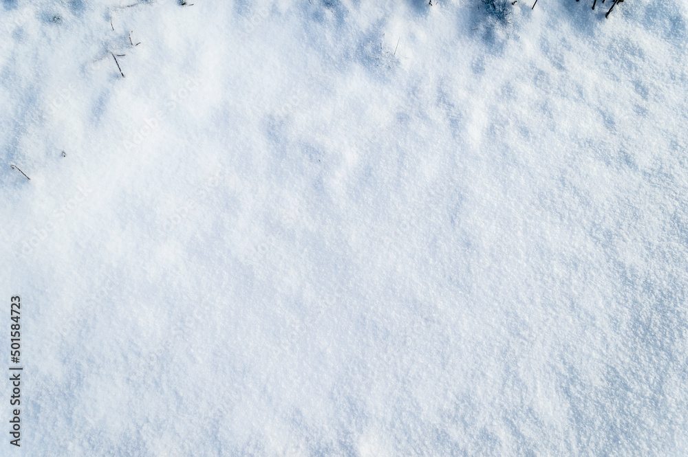 Obraz premium Fresh snow texture, top view