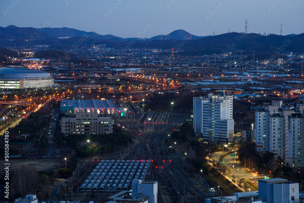 Night View Around Guro Gu Seoul Stock Photo Adobe Stock