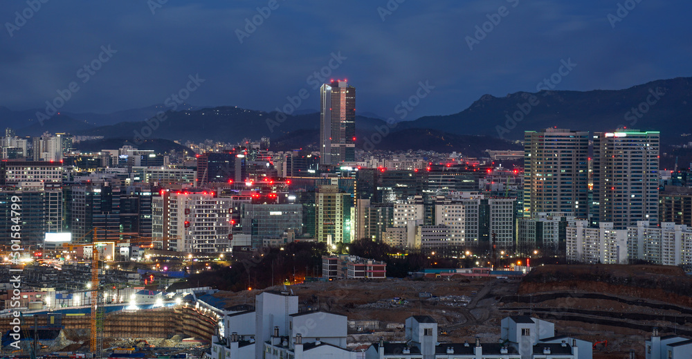 Night View Around Guro Gu Seoul Stock Photo Adobe Stock