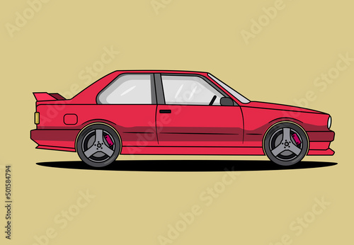 Sport car illustration from the side