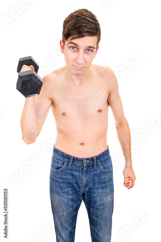 Skinny Man with a Dumbbell