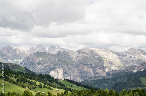 Landscape of snowy Dolomites  Italy
