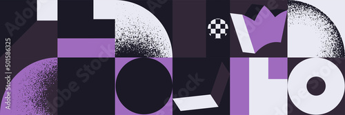 Modern Abstract Pattern Horizontal Background, Grunge Transition Texture, Geometric Shapes