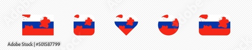 Russia flag icon set. Russian blood emblem. National moscow logo in vector flat