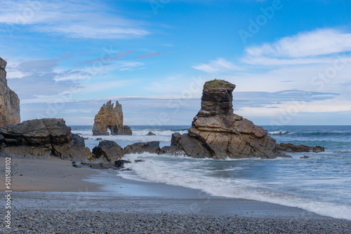 view of the Playa de Portizuelo beach on the Costa Verde of Asturias