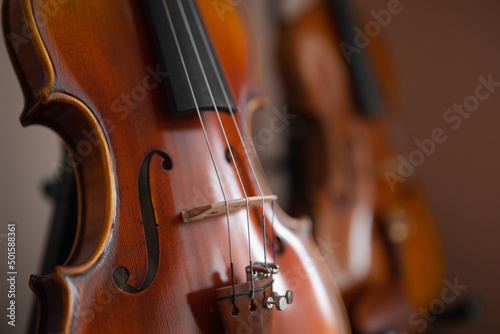 close up of a violin